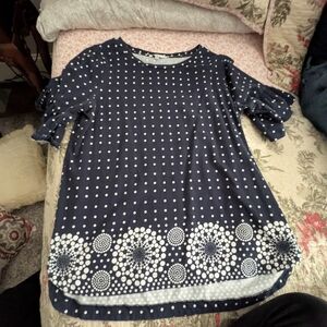 Navy Polka Dot Women's Top